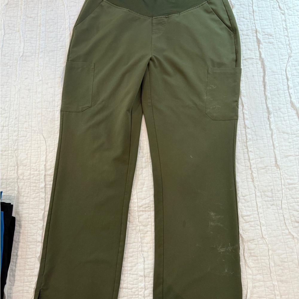 Olive Green Maternity scrub pants size large